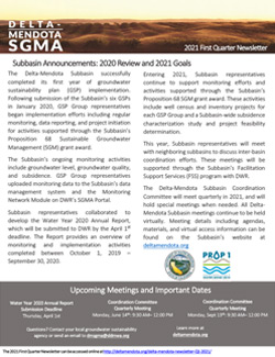 Delta Mendota SGMA Newsletter Quarter 1 2021