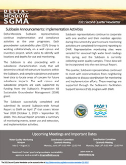 Delta Mendota SGMA Newsletter Quarter 2 2021