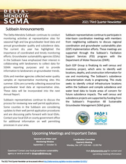 Delta Mendota SGMA Newsletter Quarter 3 2021