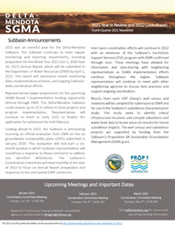Delta Mendota SGMA Newsletter Quarter 4 2021